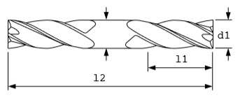 Standard DE Square End 4 Flute 30 Helix