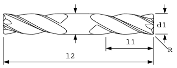 Standard DE Radius End 5 Flute 45 Helix